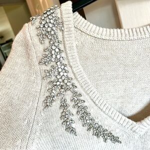 ba&sh Cream Sweater with Silver Embellishments
